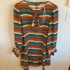 Traffic People NWT Stripe Ruffle Dress